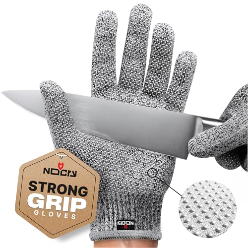 NoCry Cut Resistant Gloves with Grip Dots - High Performance Level 5 Protection, Food Grade. Size Extra Large, Free Ebook Included! - Image 1