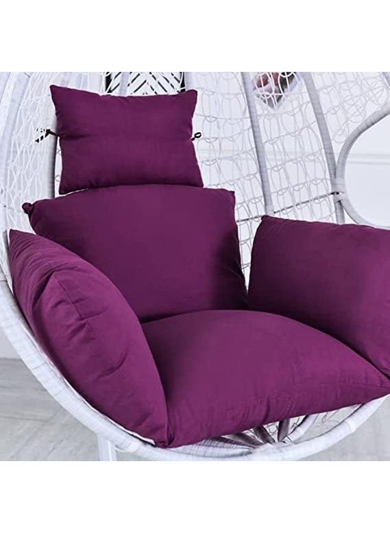 ANAND INDIA GROUPS ANAND INDIA GROUPS Hanging Chair Cushions for Hanging Egg ChairWashable Swing Chair Cushion Thicken Patio Hanging Egg Chair Pad Garden Hanging Basket Chair Seat Only Cushion Purple  - Image 2