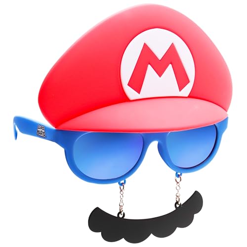 Sun-Staches SunStaches Super Mario Sunglasses Officially Licensed Nintendo Costume Accessory UV 400 One Size Fits Most - Image 1