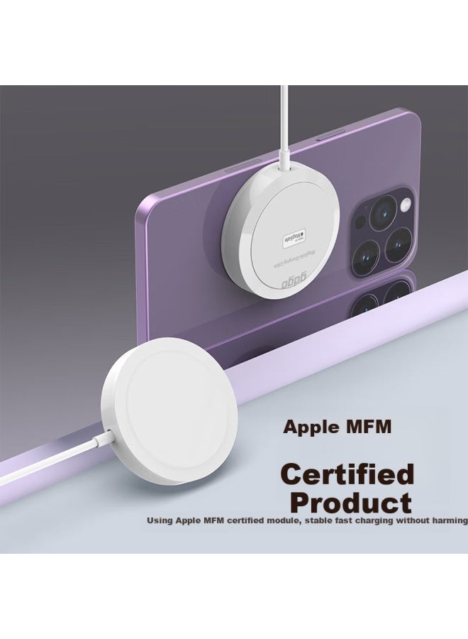 Gdgo Apple Mfi Certified 15w Apple Wireless Charger Magsafe Magnetic Pd Low Temperature Fast Charging Mfi Certified Apple Compatible With Iphone 16/15/ Mobile Earphones - Image 2