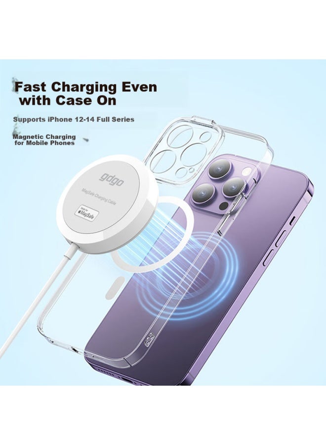 Gdgo Apple Mfi Certified 15w Apple Wireless Charger Magsafe Magnetic Pd Low Temperature Fast Charging Mfi Certified Apple Compatible With Iphone 16/15/ Mobile Earphones - Image 3