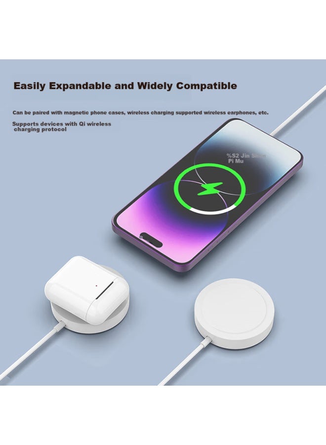 Gdgo Apple Mfi Certified 15w Apple Wireless Charger Magsafe Magnetic Pd Low Temperature Fast Charging Mfi Certified Apple Compatible With Iphone 16/15/ Mobile Earphones - Image 5