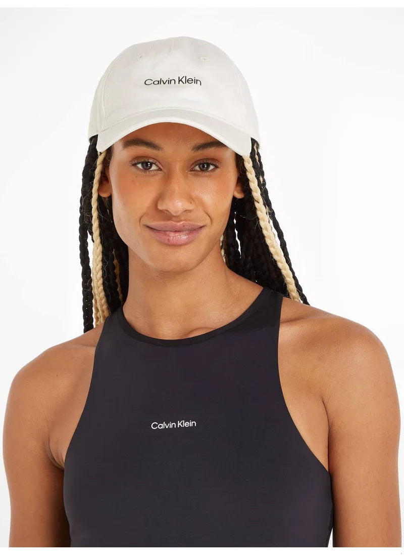 CALVIN KLEIN Unisex Twill Logo Cap, Grey