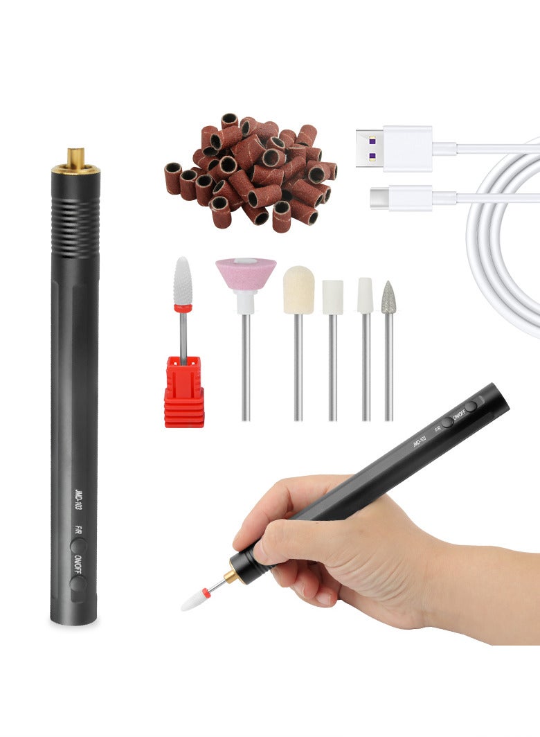 brunson ماكينة حفر أظافر 15000 دورة في الدقيقة عالية السرعة، مجموعة مبرد أظافر محمولة احترافية لأظافر الجل الأكريليكي والمانيكير والباديكير وتلميع البشرة واستخدام الصالون المنزلي - Image 1