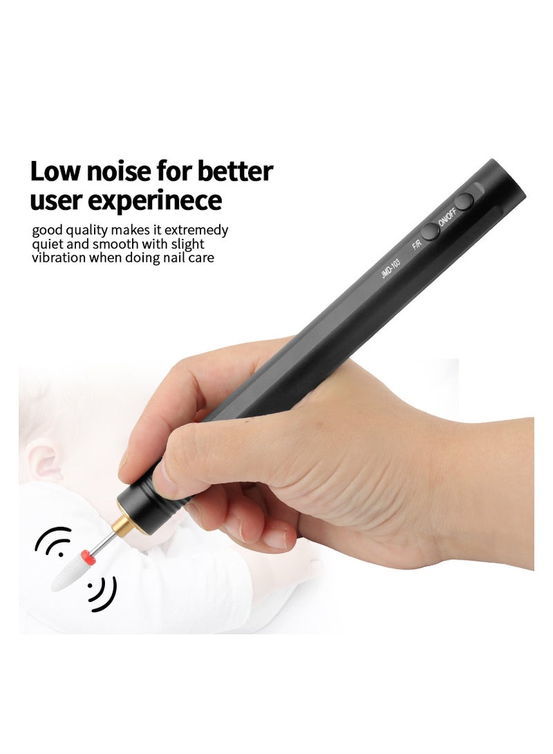 brunson ماكينة حفر أظافر 15000 دورة في الدقيقة عالية السرعة، مجموعة مبرد أظافر محمولة احترافية لأظافر الجل الأكريليكي والمانيكير والباديكير وتلميع البشرة واستخدام الصالون المنزلي - Image 4