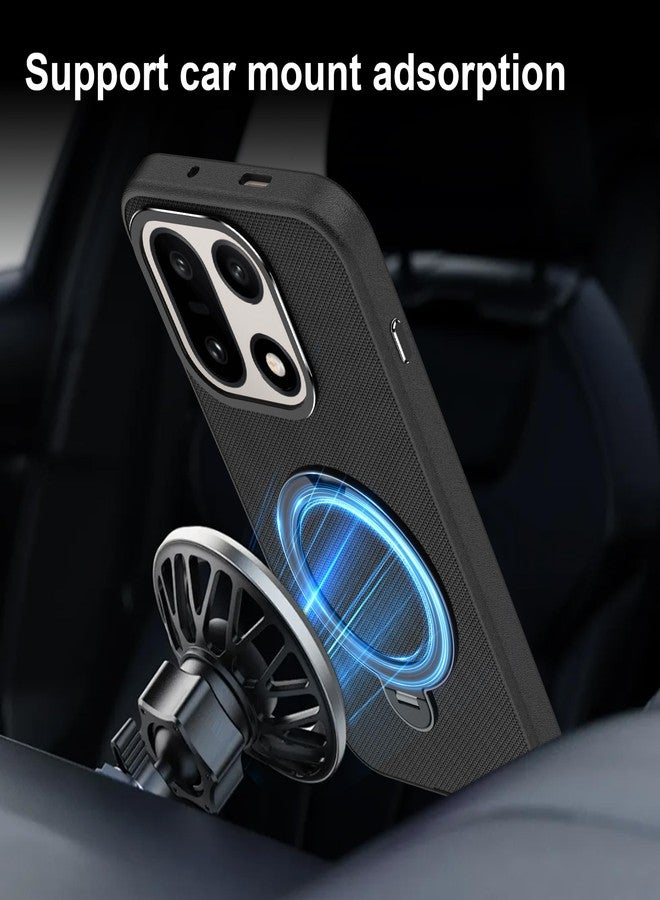 جراب Fhyeugfy لهاتف OnePlus 15 مع حامل مغناطيسي دوار 360 درجة [متوافق مع MagSafe] [حماية من السقوط بمعايير عسكرية] جراب مقاوم للصدمات - أسود - Image 5