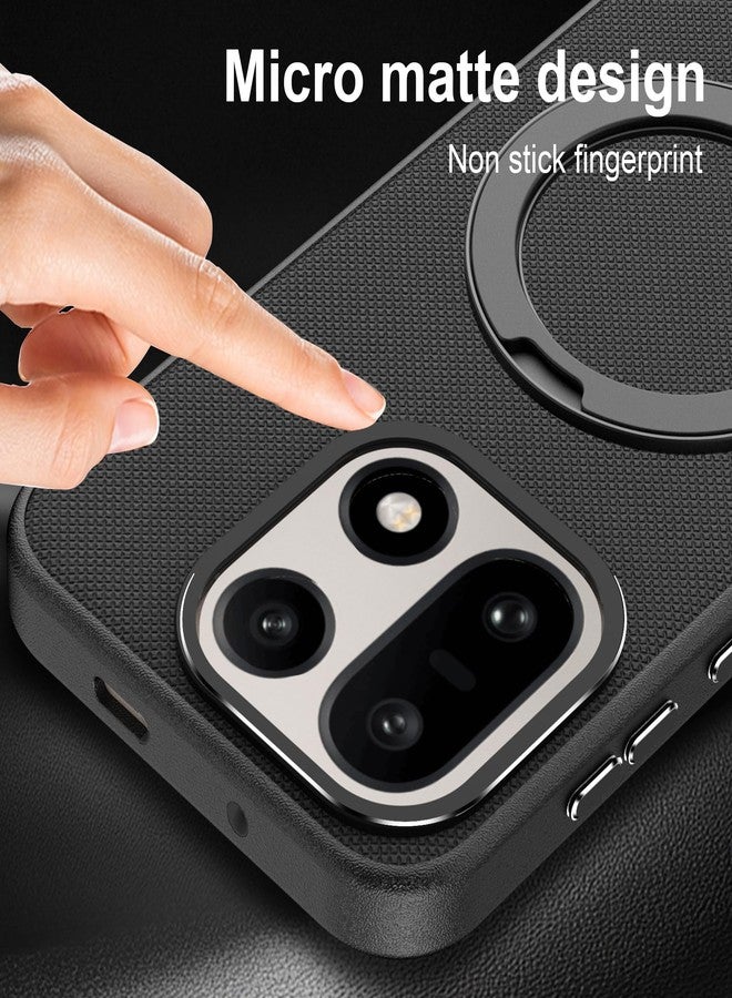 جراب Fhyeugfy لهاتف OnePlus 15 مع حامل مغناطيسي دوار 360 درجة [متوافق مع MagSafe] [حماية من السقوط بمعايير عسكرية] جراب مقاوم للصدمات - أسود - Image 2