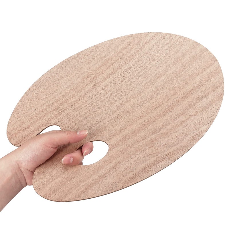 Tamaki Wooden Paint Palette Paint Tray Palettes for Acrylic, Painting Palette Art Pallet for Painting, Thumb Holder Trays for Artist, 1 PCS - Image 1