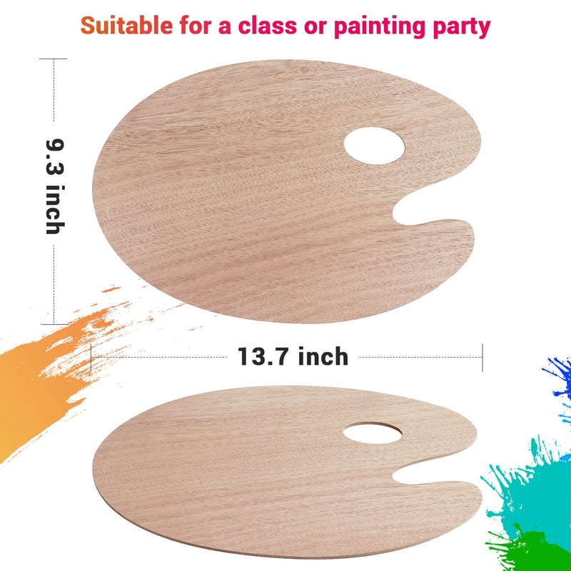 Tamaki Wooden Paint Palette Paint Tray Palettes for Acrylic, Painting Palette Art Pallet for Painting, Thumb Holder Trays for Artist, 1 PCS - Image 2
