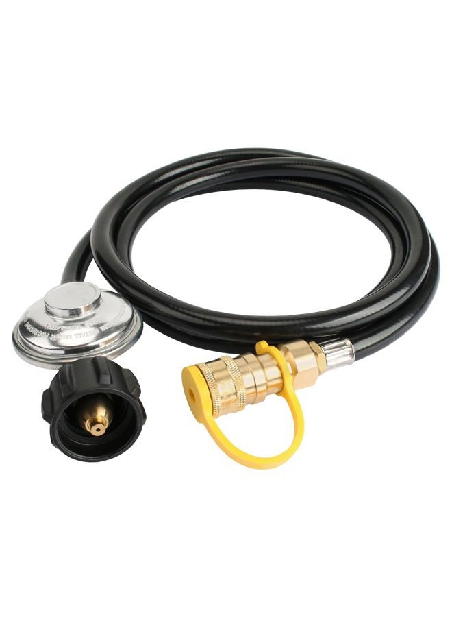 Apopip F271803 6ft Propane Adapter Hose Replacement Hose with Regulator, QCC1 Propane Tank Connection x 3/8 inch Female Quick Connect - Image 1