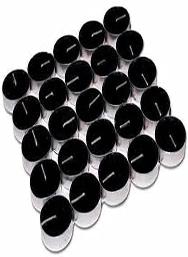 Kuber Selection Pack of 50 Pcs Black Unscented Tea Light Candles, Smokeless Paraffin Tea Candles for Home, Pool, Shabbat, Weddings & Emergencie (Pack of 50 Pcs, Black) - Image 3