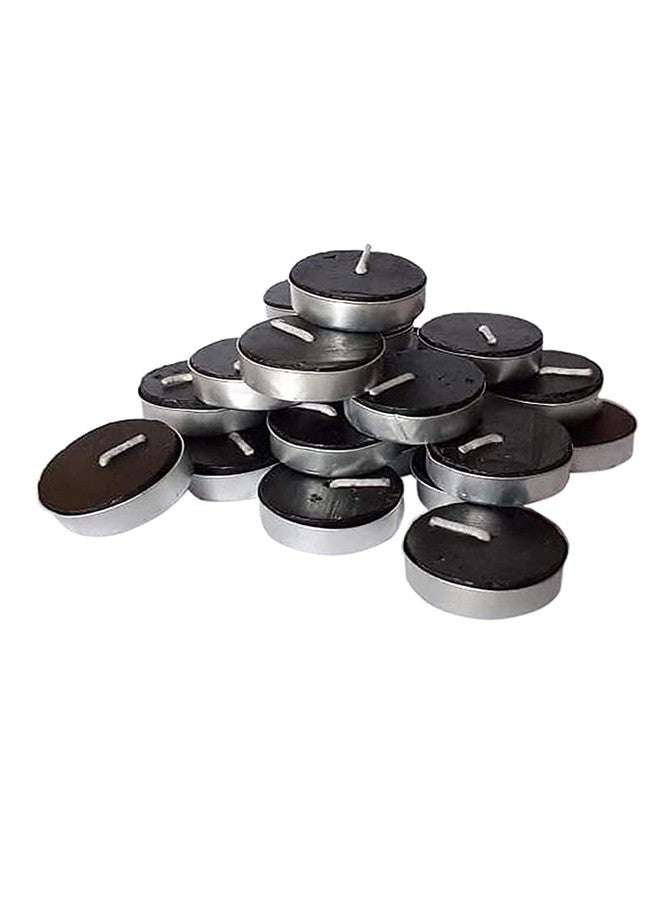 Kuber Selection Pack of 50 Pcs Black Unscented Tea Light Candles, Smokeless Paraffin Tea Candles for Home, Pool, Shabbat, Weddings & Emergencie (Pack of 50 Pcs, Black) - Image 2