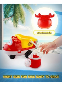 SUPER WINGS Beach Toys Sand Toys - Super Wings Toys Playset - Beach Toys for Kids Age 3-5 - Sandbox Toys 6 Pieces Including Shovel, Rake, Watering Can, Sand Trucks Set and 2 Sand Molds  - Image 2