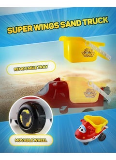 SUPER WINGS Beach Toys Sand Toys - Super Wings Toys Playset - Beach Toys for Kids Age 3-5 - Sandbox Toys 6 Pieces Including Shovel, Rake, Watering Can, Sand Trucks Set and 2 Sand Molds  - Image 4
