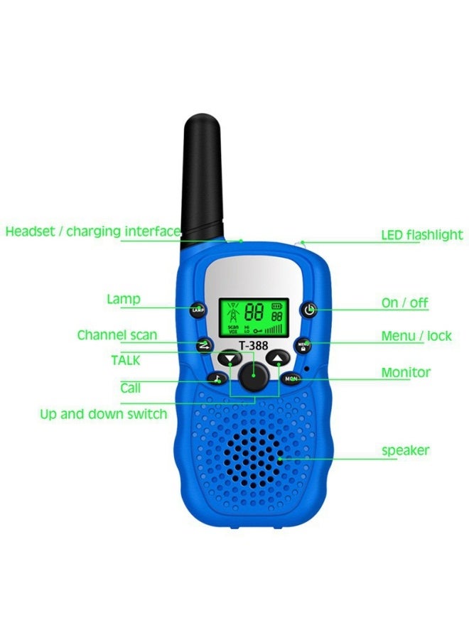 null - T388 Children's Walkie-talkie Outdoor Parent-child Activities Mini Handheld Walkie-talkie Wireless Walkie-talkie-Color:T388 Camouflage Blue - Image 1