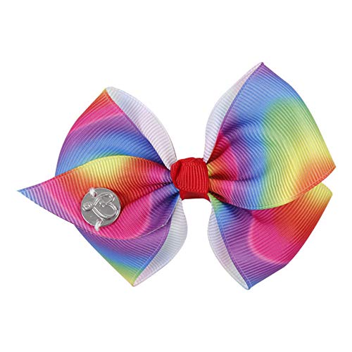 JCSMARTEC 6PackSet 5In Cute Mermaid Rainbow Colorful Grosgrain Ribbon Hair Bow Alligator Clip Accessories Mermaid Series - Image 4