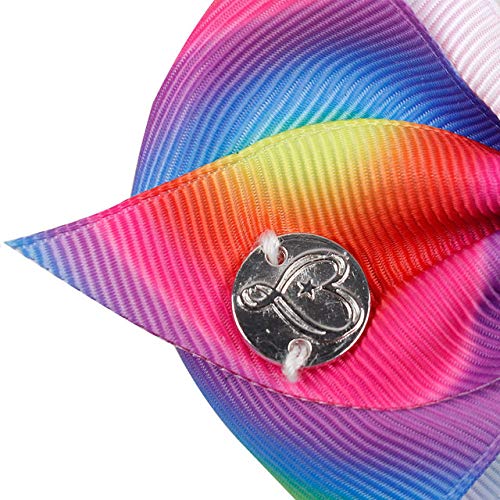 JCSMARTEC 6PackSet 5In Cute Mermaid Rainbow Colorful Grosgrain Ribbon Hair Bow Alligator Clip Accessories Mermaid Series - Image 5