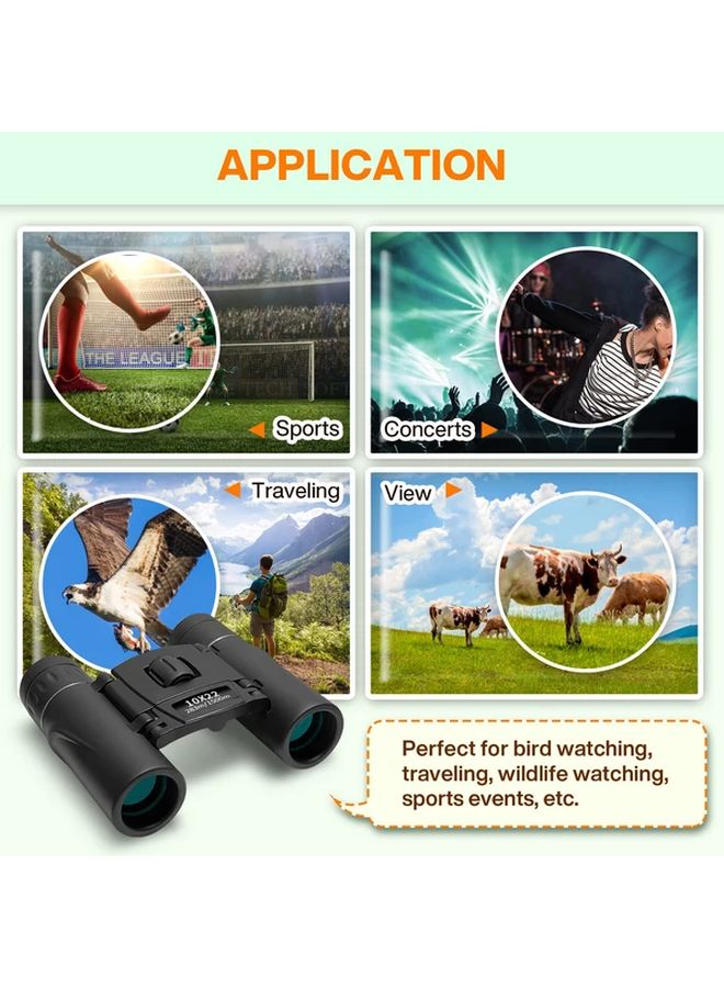 10X22 Portable Binoculars High Definition FMC Coated Compact For Hiking Camping Travel - Image 5