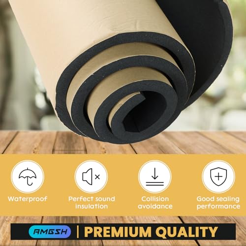 AMGSH Sponge Neoprene with Adhesive Foam Rubber Sheet, 1/2" T x 12" W X 54" L, 4.5 Sqft for Weatherproofing,Gasket Seals, Crafts,Soundproof Padding, Vibration Dampening, Aquarium Leveling Mat - Image 3