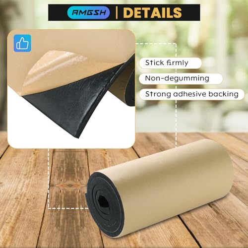 AMGSH Sponge Neoprene with Adhesive Foam Rubber Sheet, 1/2" T x 12" W X 54" L, 4.5 Sqft for Weatherproofing,Gasket Seals, Crafts,Soundproof Padding, Vibration Dampening, Aquarium Leveling Mat - Image 5