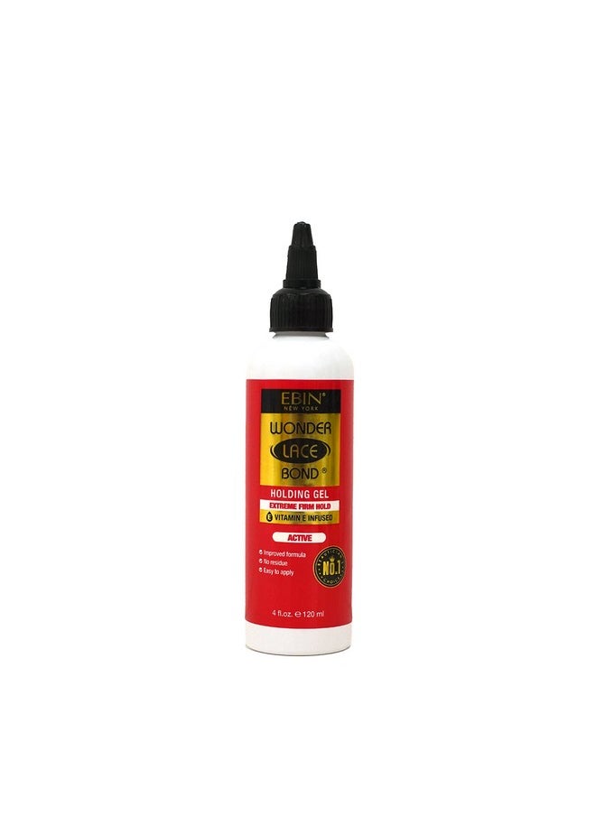 EBIN NEW YORK Wonder Bond Holding Gel 4Oz/ 120Ml Active (Extreme Firm Hold) Quick Drying Improved Formula Provides Allday Hold Easy To Apply And No Residue 