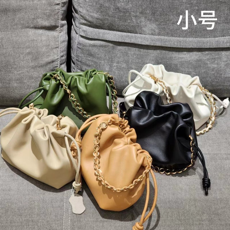 Cowhide Bag Cloud Bag Chain Shoulder Crossbody Small Bag Hand Bucket Bag Chain Bag Casual Leather Women'S Bag - Image 5