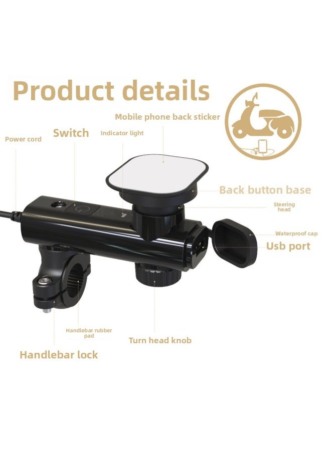 Applicable To For Huawei Mate60Pro Waterproof Shell P60 Waterproof Shell One-piece Delivery-Color:Black Rechargeable Riding Bracket-Applicable Model:nova 8 SE - Image 1