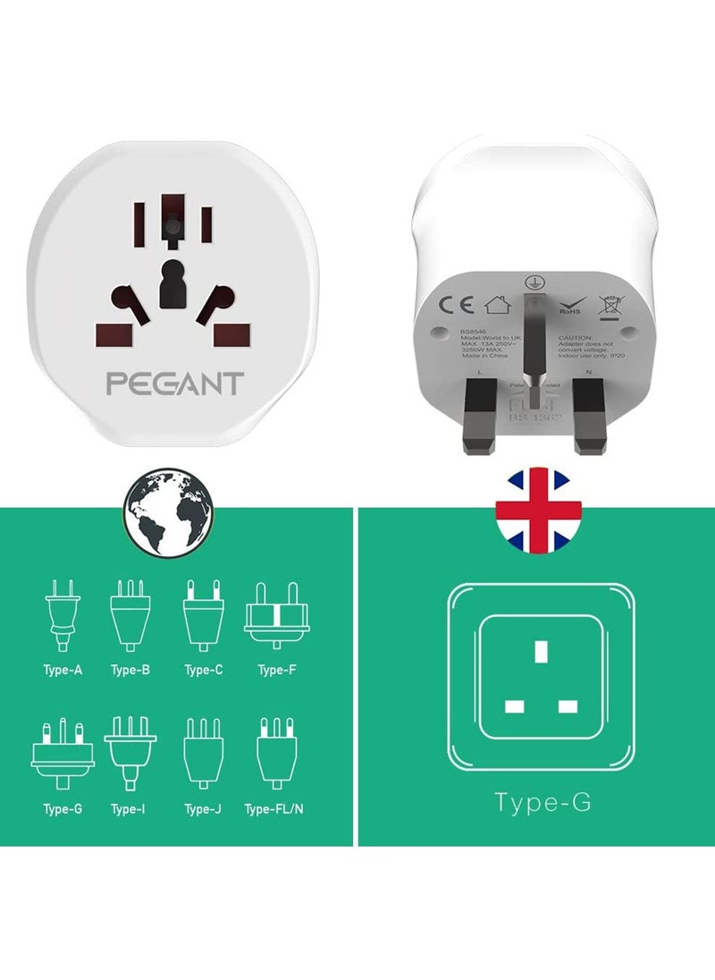 PEGANT - World to UK Plug Travel Adapter 3 Pin - Image 1