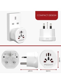PEGANT World to UK Plug Travel Adapter 3 Pin  - Image 4