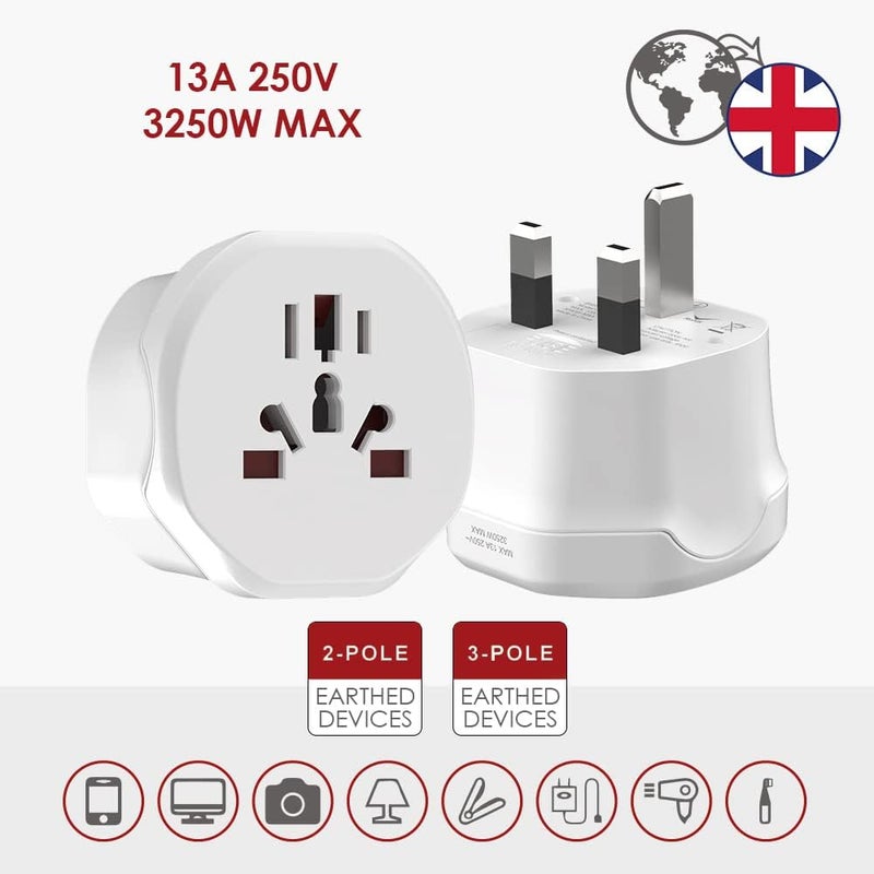 PEGANT World to UK Plug Travel Adapter - Image 5