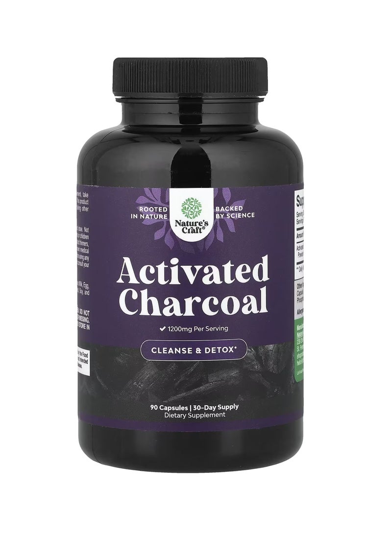 Nature's Craft Activated Charcoal, 90 Capsules (400 mg per Capsule)