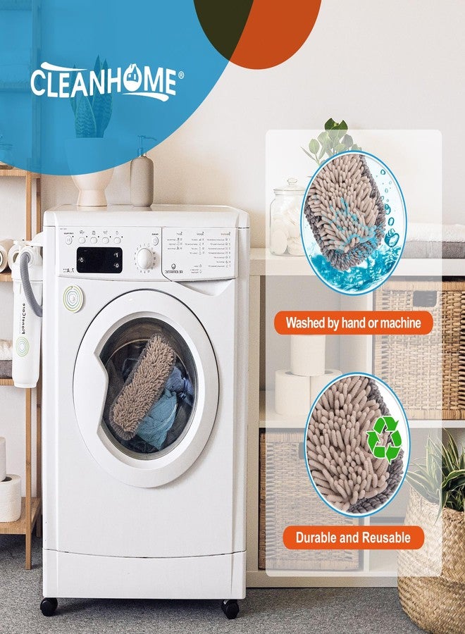 CLEANHOME Microfiber Mop Pads 4 Pieces for Floor Cleaning,Fit CLEANHOME Dust Mop: B09PBPGSJ3, Chenille Microfiber Replacement Pads - Image 5