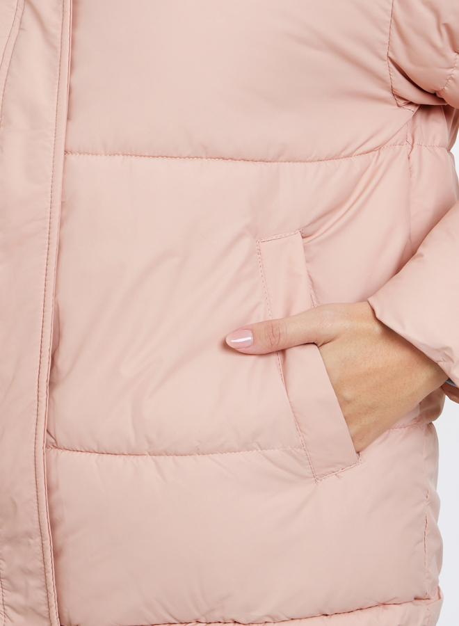 Styli Women Pink Regular Fit Regular Length Padded Jacket - Image 4