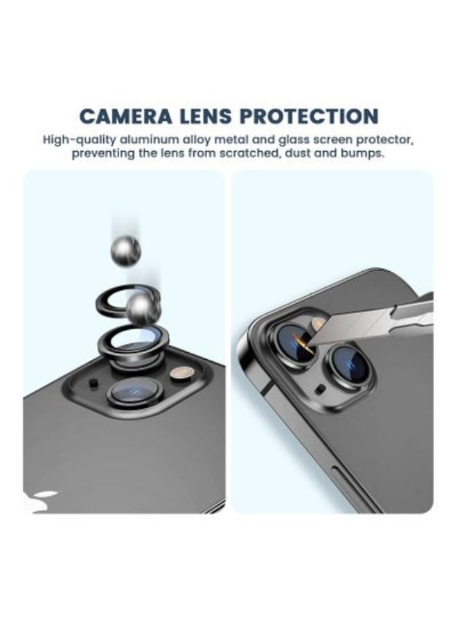 أكاليكس كاميرا عدسة حامي ، إبقاء الأصلي كاميرا هد الزجاج المعادن عدسة الكاميرا غطاء الشاشة فيلم آيفون 14 زائد / 14 اكسسوارات الأسود - Image 3