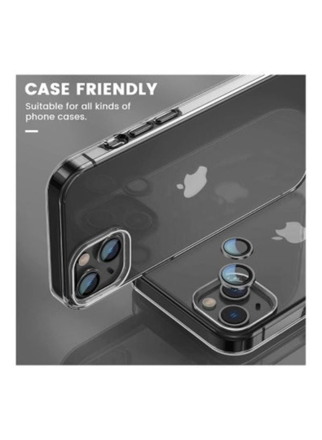 أكاليكس كاميرا عدسة حامي ، إبقاء الأصلي كاميرا هد الزجاج المعادن عدسة الكاميرا غطاء الشاشة فيلم آيفون 14 زائد / 14 اكسسوارات الأسود - Image 2