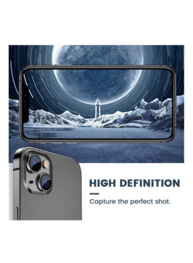 أكاليكس كاميرا عدسة حامي ، إبقاء الأصلي كاميرا هد الزجاج المعادن عدسة الكاميرا غطاء الشاشة فيلم آيفون 14 زائد / 14 اكسسوارات الأسود - Image 4