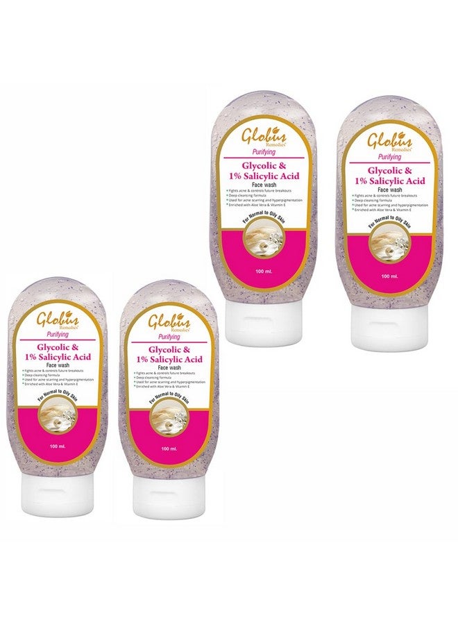 Globus Remedies Globus Pimple Clear Face Wash With Glycolic & Salicyclic Acid - 100 Ml (Pack Of 4) - Image 1