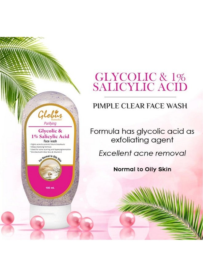 Globus Remedies Globus Pimple Clear Face Wash With Glycolic & Salicyclic Acid - 100 Ml (Pack Of 4) - Image 2
