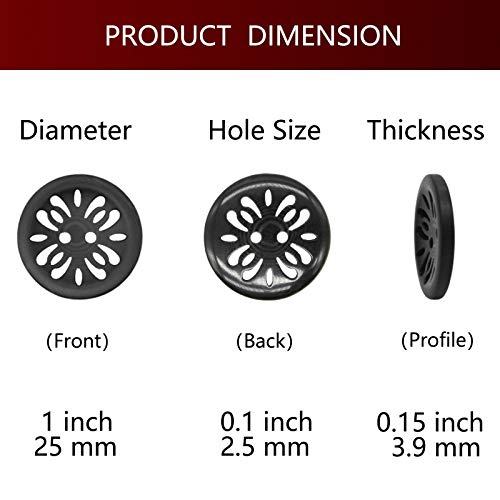 Raydodo 12 Pcs 25mm Matt Black Buttons 1 Inch for Sewing Buttons Large 2-Holes Flatback Vintage Craft Buttons for Crafts and DIY Handmade Repair Clothing (Black) - Image 2