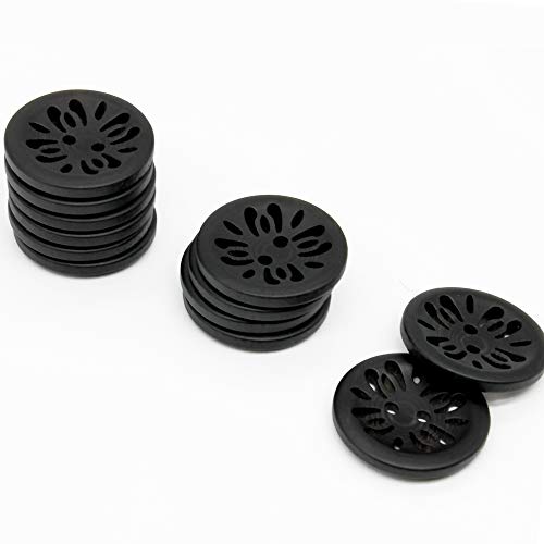 Raydodo 12 Pcs 25mm Matt Black Buttons 1 Inch for Sewing Buttons Large 2-Holes Flatback Vintage Craft Buttons for Crafts and DIY Handmade Repair Clothing (Black) - Image 3