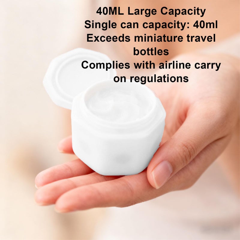 fosa 3 Pcs Magnetic Travel Capsules, Hexagonal Toiletry Containers with Screw Top Lids, 40ml Capacity for Lotion Shampoo Conditioner (White) - Image 5
