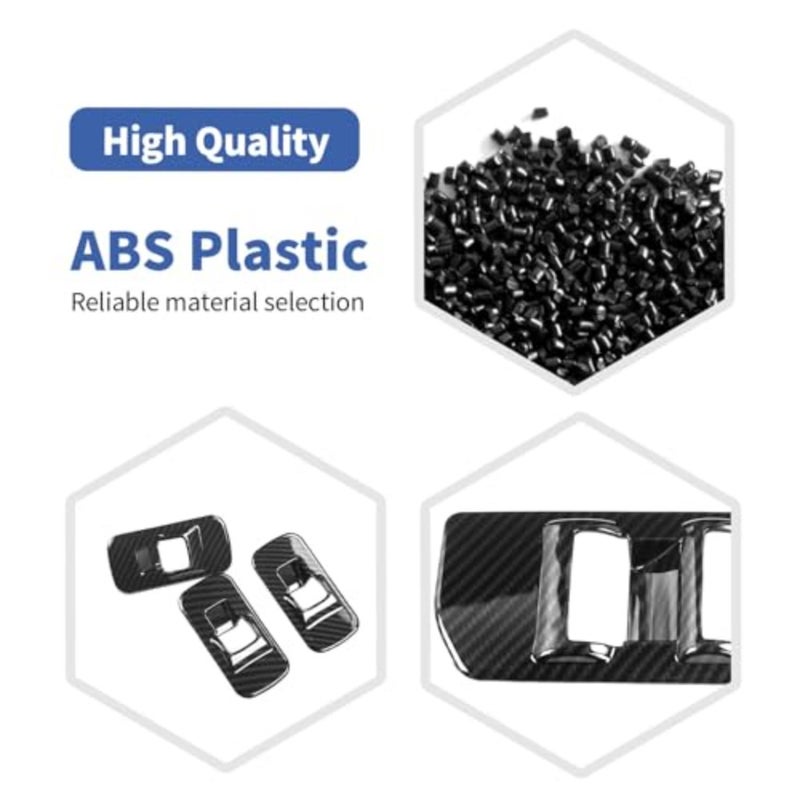 Window Control Switch Button Panel Trim Cover Window Lift Panel ABS Switch Trim Cover for Ford F150 Decoration Accessories 2015 UP Carbon Fiber - Image 3