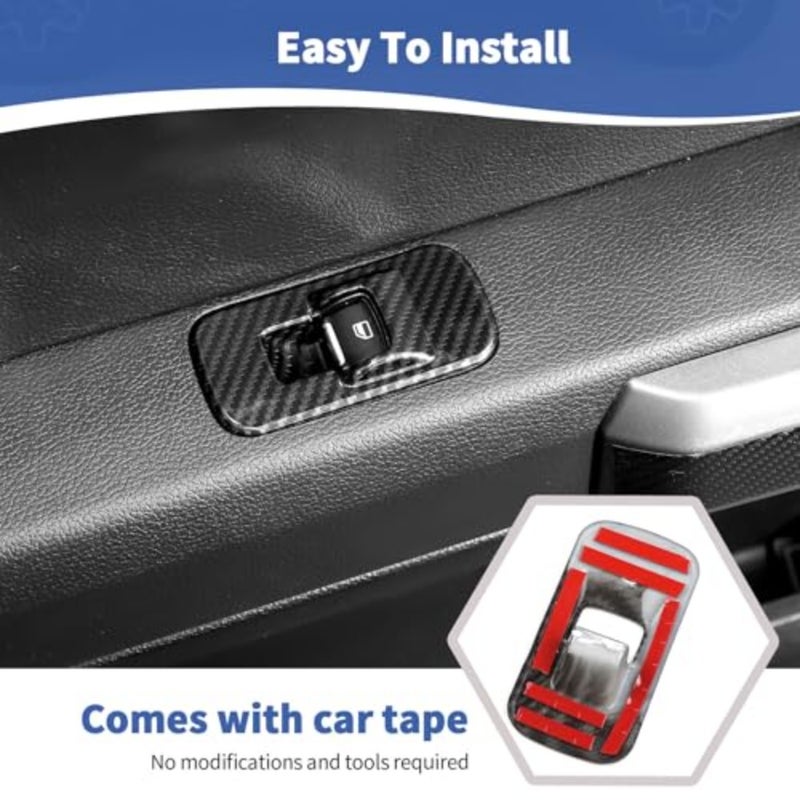 Window Control Switch Button Panel Trim Cover Window Lift Panel ABS Switch Trim Cover for Ford F150 Decoration Accessories 2015 UP Carbon Fiber - Image 5