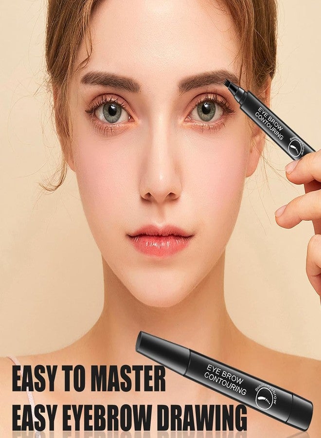 SOLDFLY New Eyebrow Pen with a 4 Micro-Fork Tip Creates Flawless Natural Looking Brows, Based on Clear Eyebrow Microblading Pen Waterproof, Long-Lasting, Sweat (Black) - Image 3