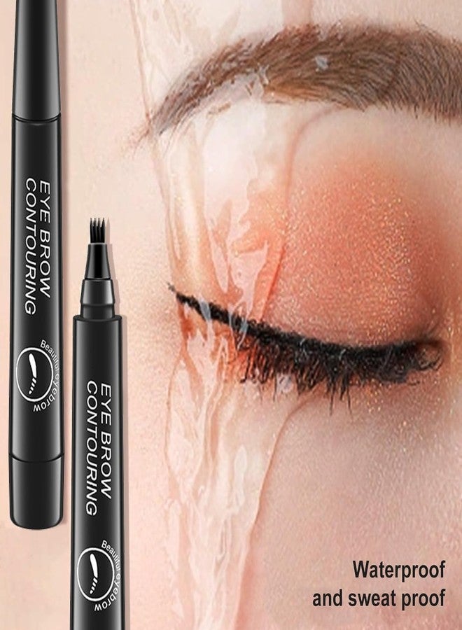 SOLDFLY New Eyebrow Pen with a 4 Micro-Fork Tip Creates Flawless Natural Looking Brows, Based on Clear Eyebrow Microblading Pen Waterproof, Long-Lasting, Sweat (Black) - Image 5