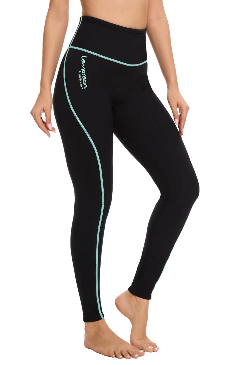Lemorecn Wetsuit Pants Women 2mm Super Stretch Neoprene Womens Wetsuit Pants for Diving Surfing Swimming Snorkeling Scuba Kayaking Water Sports1023greenM - Image 3