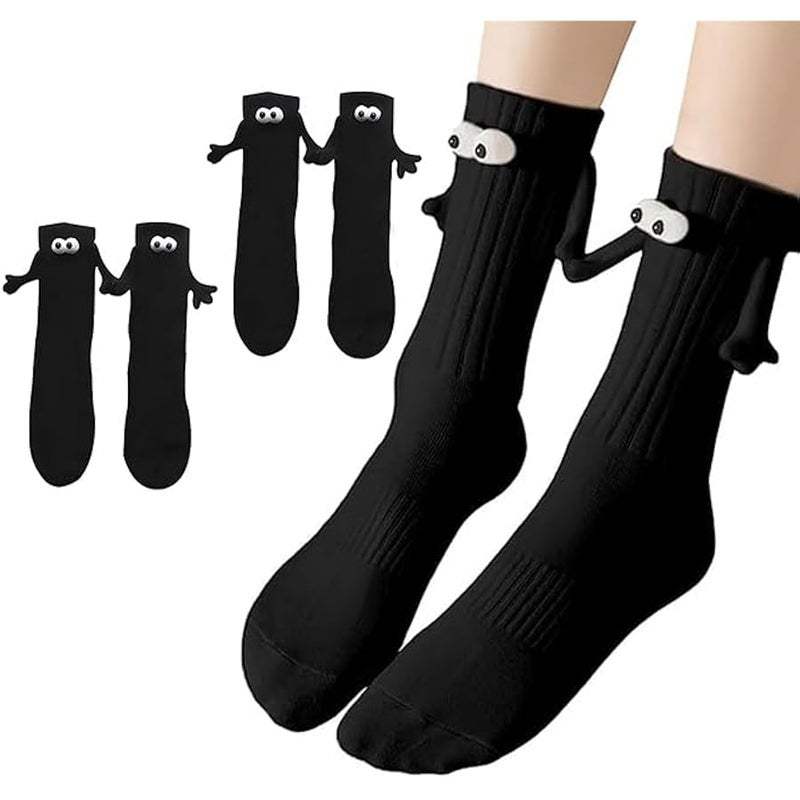 Magnetic Holding Hands Socks Funny Couple Tube Socks Friendship Gift for Men Women - Image 1
