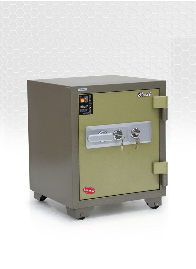 KARNAK Karnak Metal Fire-resistant Safe Box Locker With Keys. Home Office, Hotel, Apartment, Office Building, Hospital, School, Sports Venues, Warehouse, Workshop BKS-610 Color Grey-Green 90KG  - Image 1