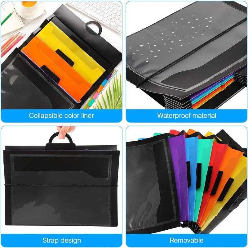 Excefore 2 Pcs Wall File Organizer, Hanging Folders Storage and Classroom Organization with 6 Removable Poly Hanging File Organizers for Classroom, School, Home Office - Image 3