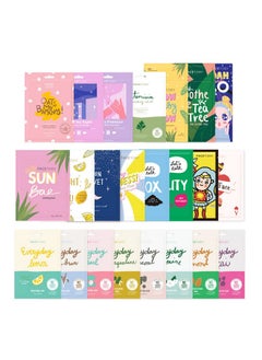 FACETORY FACETORY K Beauty Face Mask Skin Care 23 COLLECTION Sheet Mask Set | Natural Premium Korean Face Mask For All Skin Types - No Sulfates No Parabens (23 pc)  - Image 1